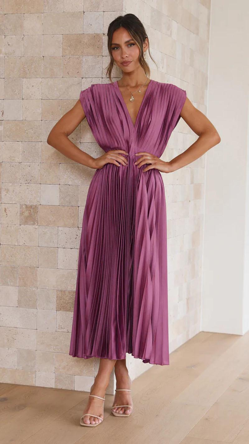 Summer V-neck Pleated Dress INS Fashion Casual Loose Zip Sleeveless Dresses For Women Clothing 16