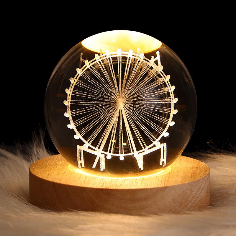 Luminous Starry Sky And Planets Moon Moon Crystal Ball Small Night Lamp Projection Ambience Light Creative Gift New Strange Gift 3