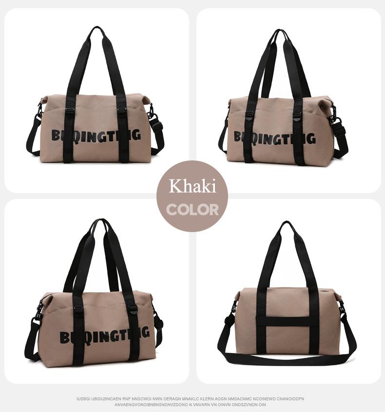 Women's Fashion Letter Print Gym Duffel Bag - Wet & Dry Separation Yoga Fitness Tote, Weekender Overnight Shoulder Bag For Travel