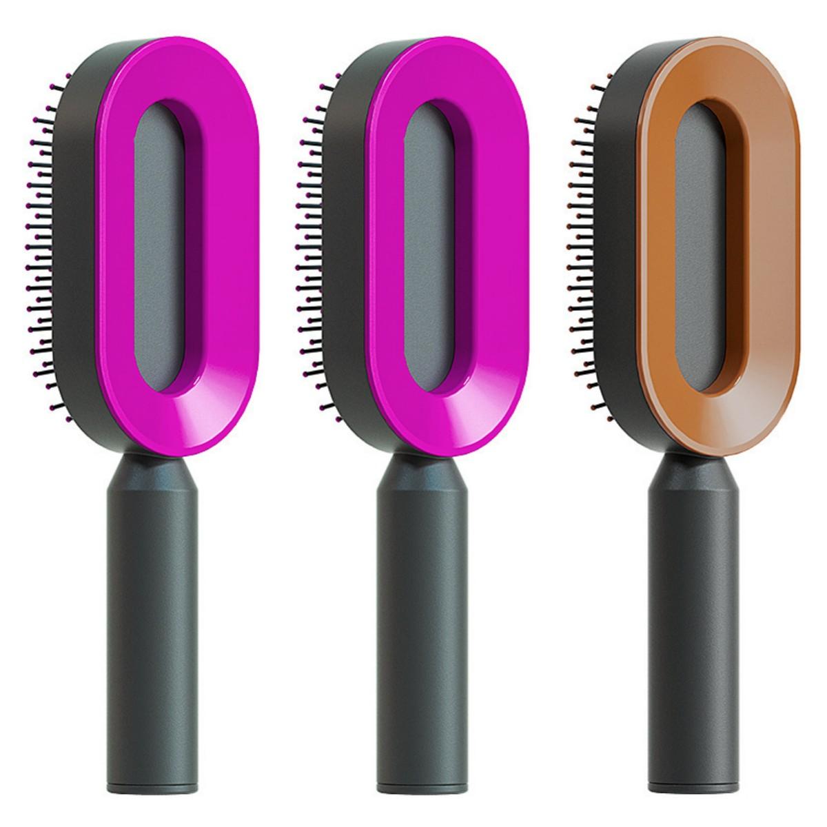 Self Cleaning Hair Brush For Women One-key Cleaning Hair Loss Airbag Massage Scalp Comb Anti-Static Hairbrush 65