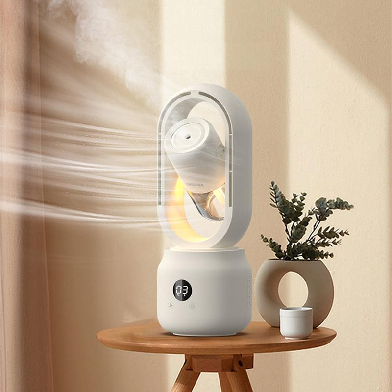 Summer Water Cooled Spray Mist Electric Fan USB Rechargeable Portable Wireless Air Humidifier Bladeless Ventilator Table Fan 7