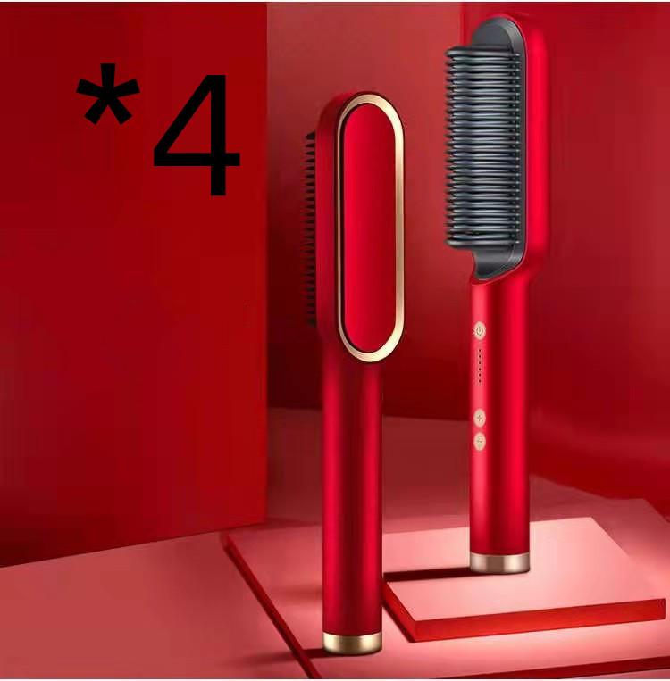 New 2 In 1 Hair Straightener Hot Comb Negative Ion Curling Tong Dual-purpose Electric Hair Brush 37