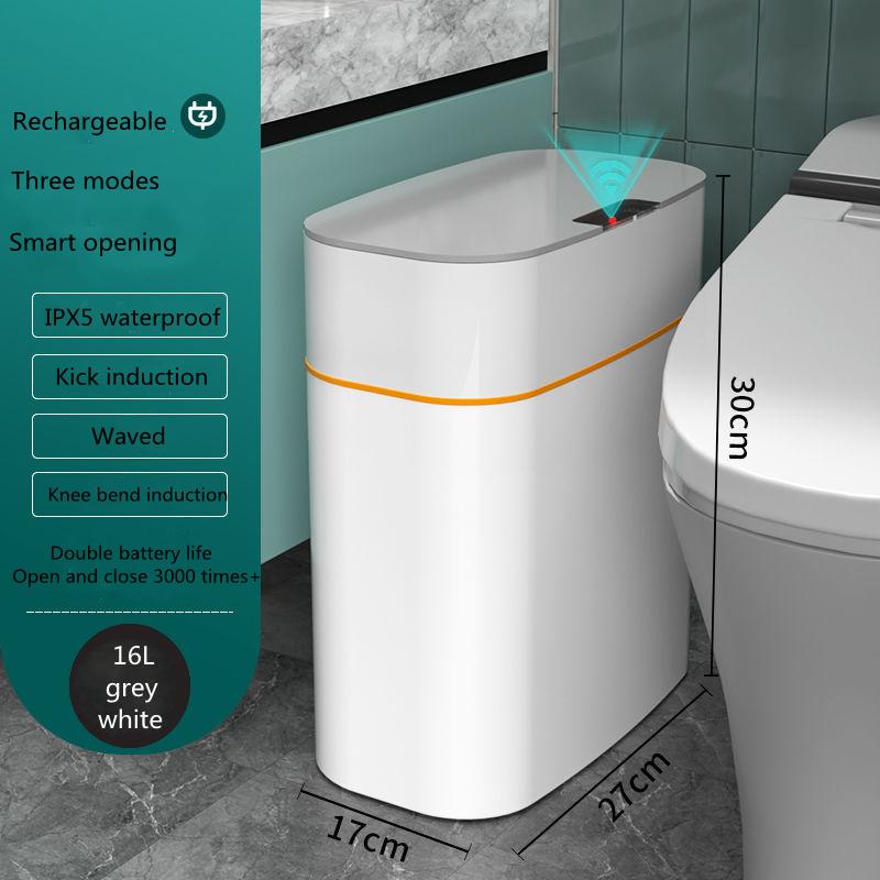 Smart Trash Can With Lid For Bedroom And Living Room Kitchen Storage Box Trash Can Induction Small Car Box Automatic Smart Dustbin Smart Trash Bin 10