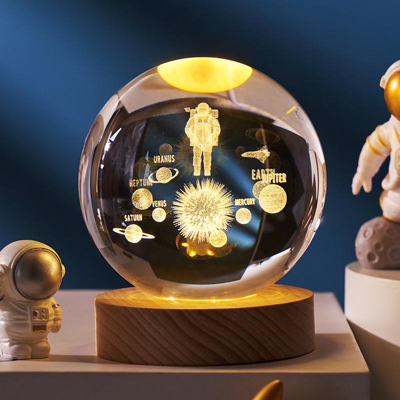 Luminous Starry Sky And Planets Moon Moon Crystal Ball Small Night Lamp Projection Ambience Light Creative Gift New Strange Gift 21