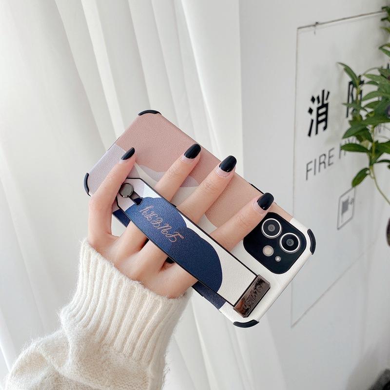 Morandi Color Wrist Band Silicone Phone Case 4