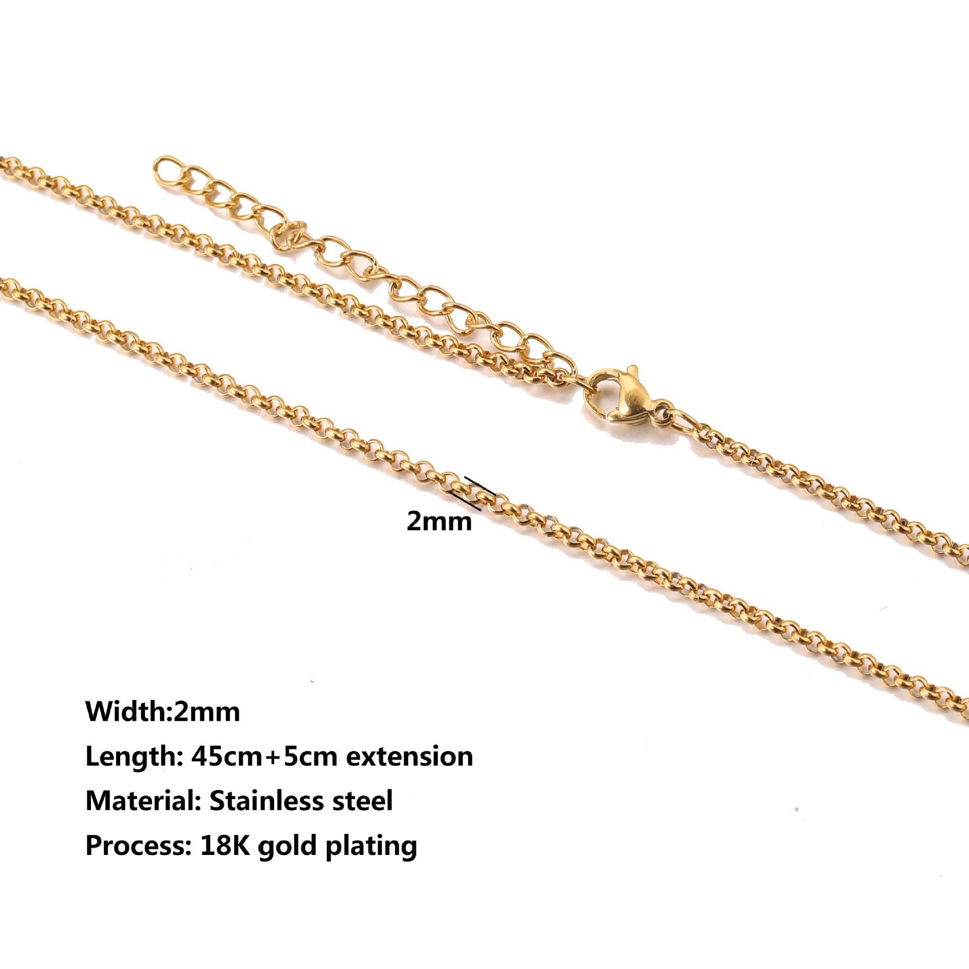 Stainless Steel Water Ripple Chain With Chain Collarbone Chain 10