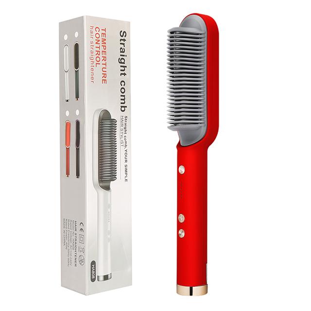 New 2 In 1 Hair Straightener Hot Comb Negative Ion Curling Tong Dual-purpose Electric Hair Brush 14