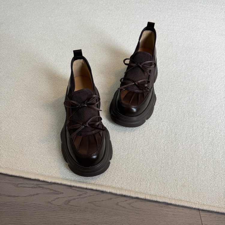 Soft Leather Vintage Round Toe Platform Loafers Women Bow Mary Jane Leather Shoes Casual Flats 6
