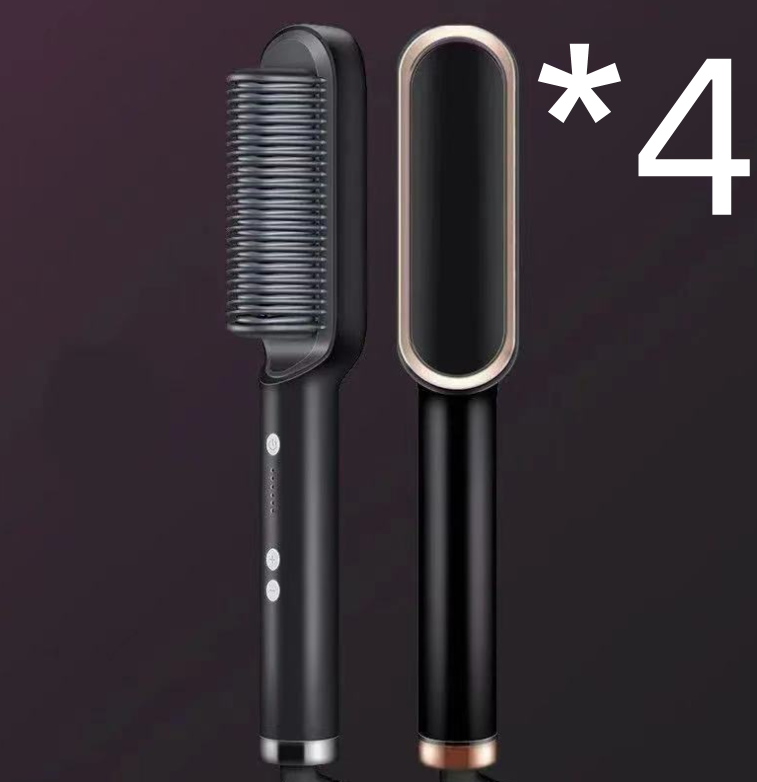 New 2 In 1 Hair Straightener Hot Comb Negative Ion Curling Tong Dual-purpose Electric Hair Brush 25