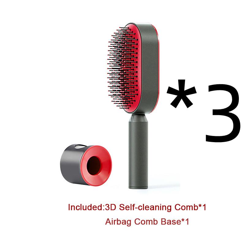 Self Cleaning Hair Brush For Women One-key Cleaning Hair Loss Airbag Massage Scalp Comb Anti-Static Hairbrush 29