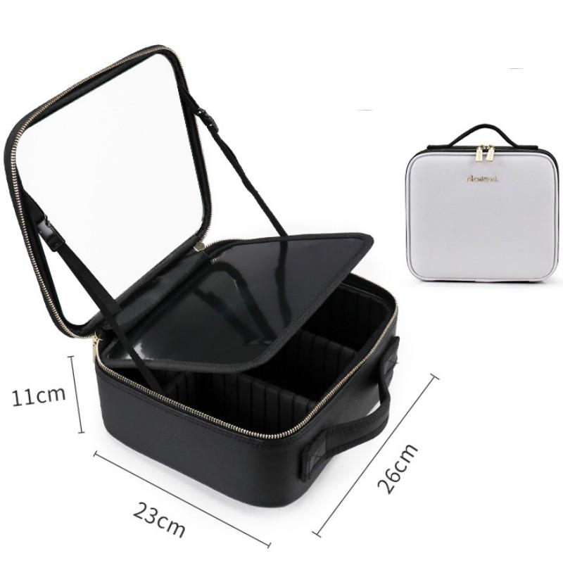 Smart LED Cosmetic Case With Mirror Cosmetic Bag Large Capacity Fashion Portable Storage Bag Travel Makeup Bags 8