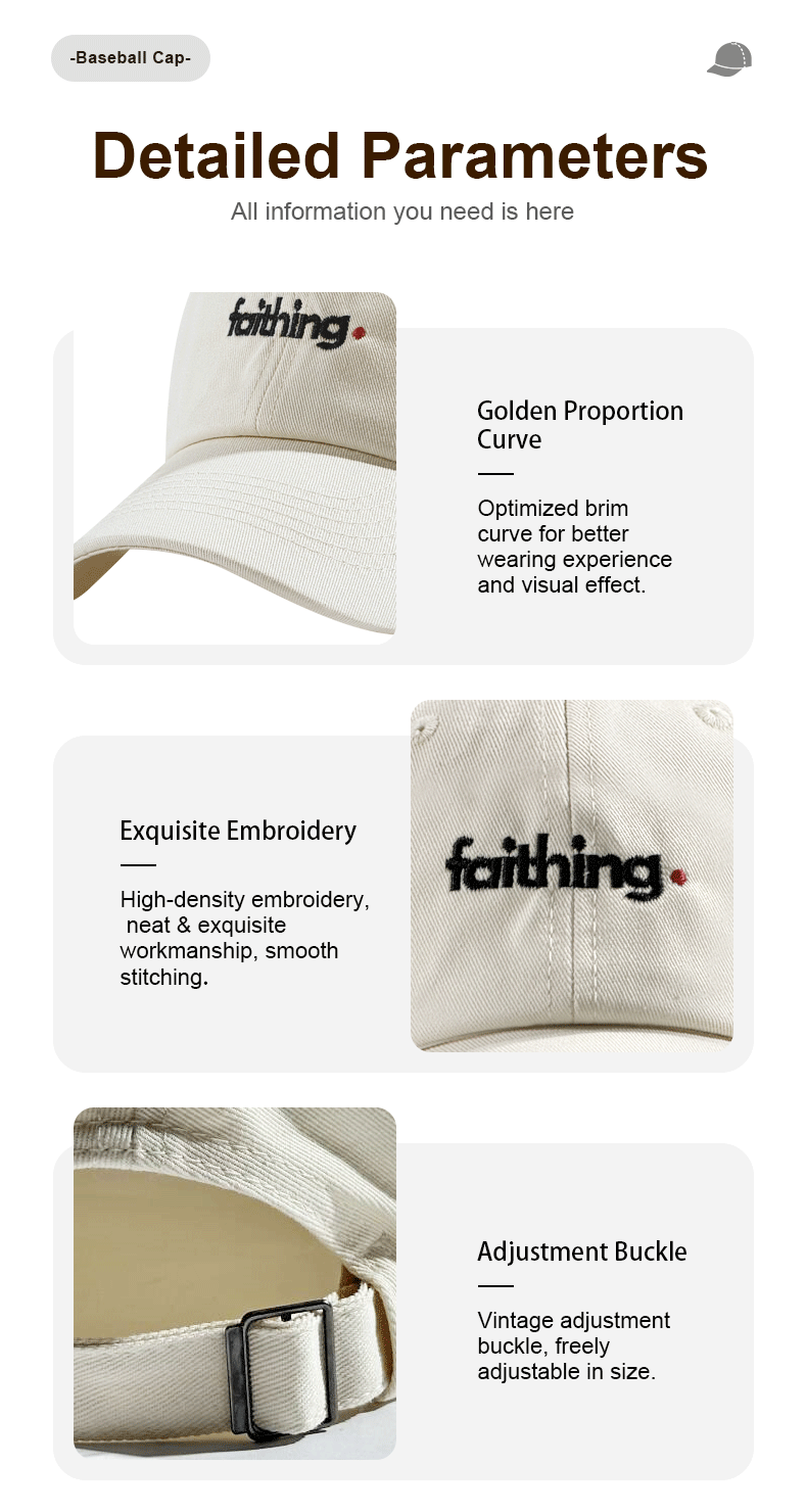 Religious Christian Faithing Letter Embroidery Black Vintage Casual Unisex Baseball Cap 12