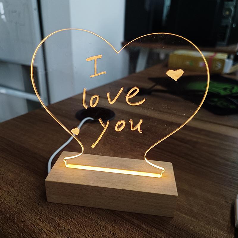 Creative Note Board Creative Led Night Light USB Message Board Holiday Light With Pen Gift For Children Girlfriend Decoration Night Lamp 6
