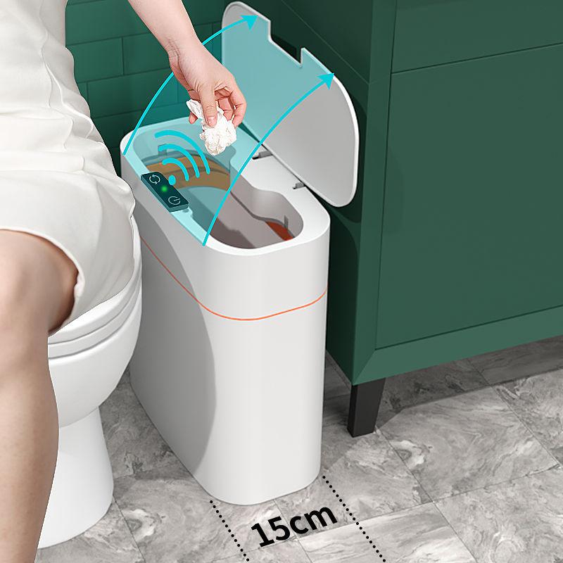 Smart Trash Can With Lid For Bedroom And Living Room Kitchen Storage Box Trash Can Induction Small Car Box Automatic Smart Dustbin Smart Trash Bin 17