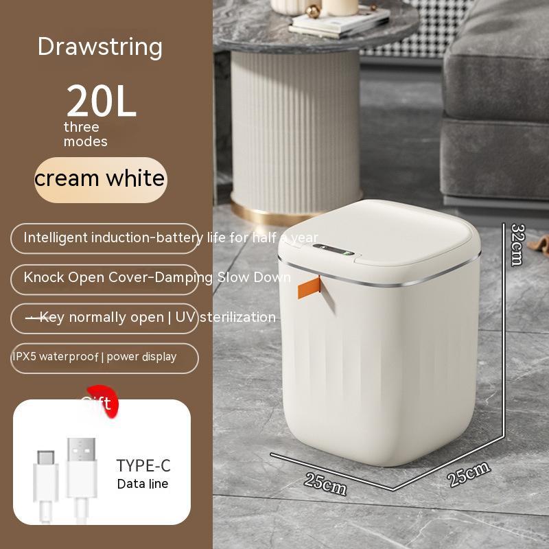 Smart Trash Can With Lid For Bedroom And Living Room Kitchen Storage Box Trash Can Induction Small Car Box Automatic Smart Dustbin Smart Trash Bin 23