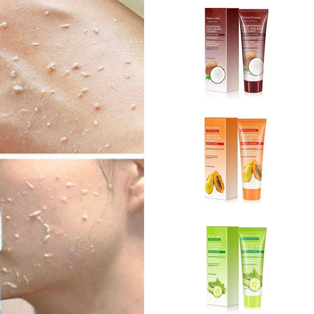 Cucumber Coconut Papaya Facial Exfoliating Gel Cream Body Cleansing 4