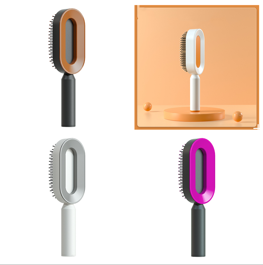 Self Cleaning Hair Brush For Women One-key Cleaning Hair Loss Airbag Massage Scalp Comb Anti-Static Hairbrush 26
