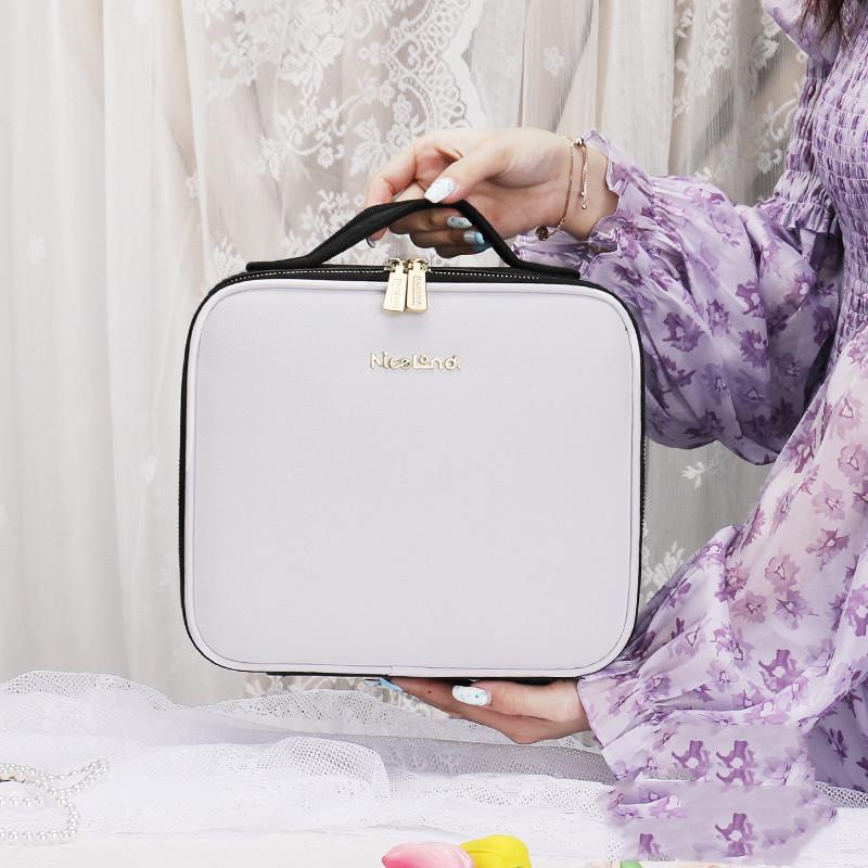 Smart LED Cosmetic Case With Mirror Cosmetic Bag Large Capacity Fashion Portable Storage Bag Travel Makeup Bags 5
