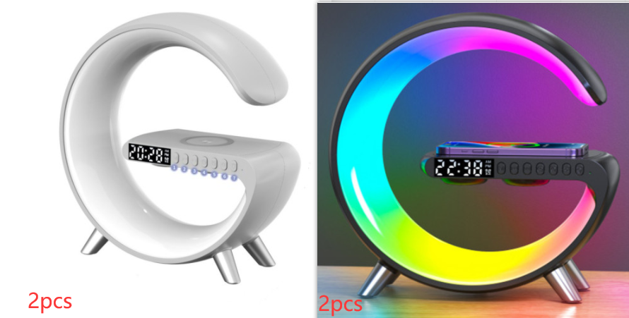 New Intelligent G Shaped LED Lamp Bluetooth Speake Wireless Charger Atmosphere Lamp App Control For Bedroom Home Decor 5
