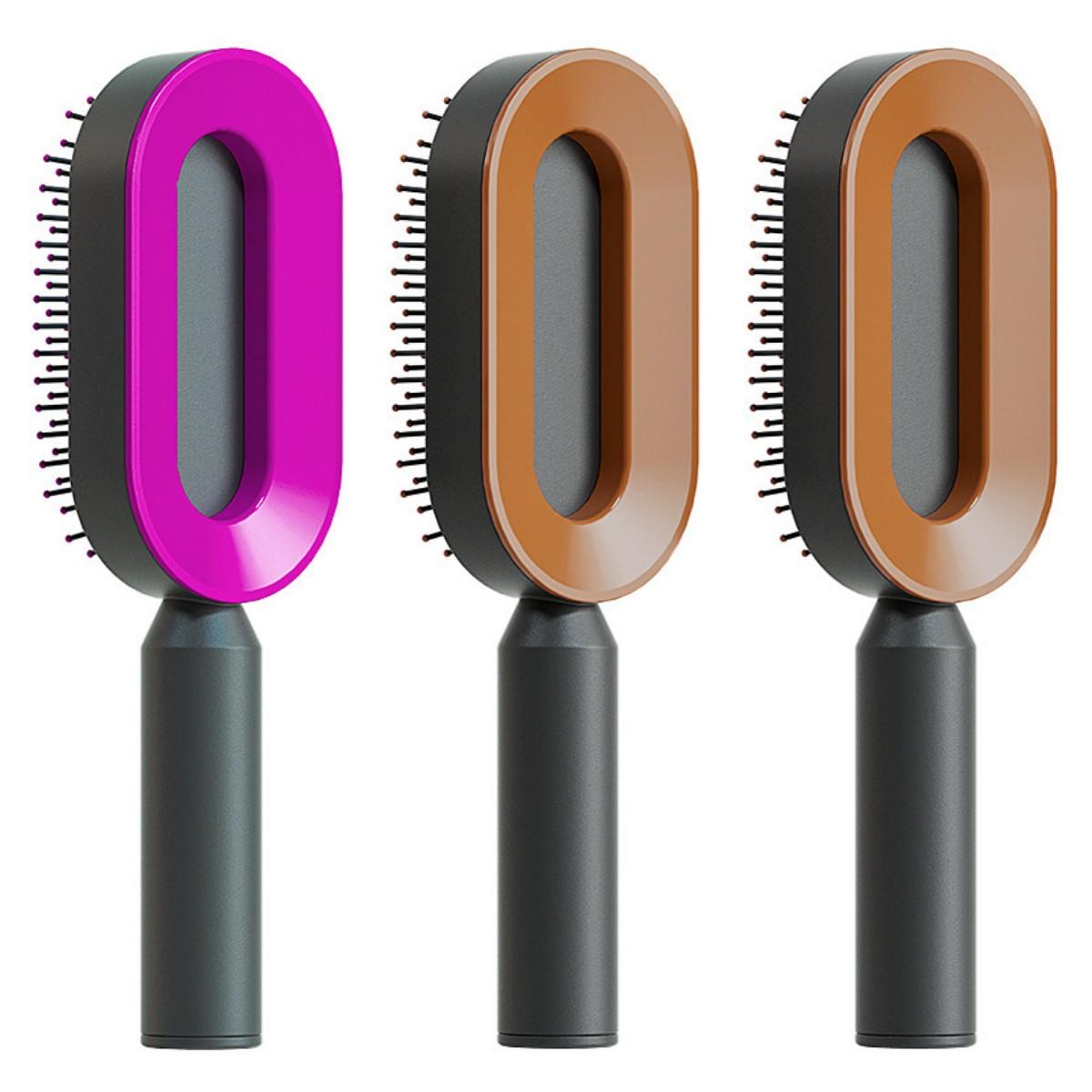 Self Cleaning Hair Brush For Women One-key Cleaning Hair Loss Airbag Massage Scalp Comb Anti-Static Hairbrush 67