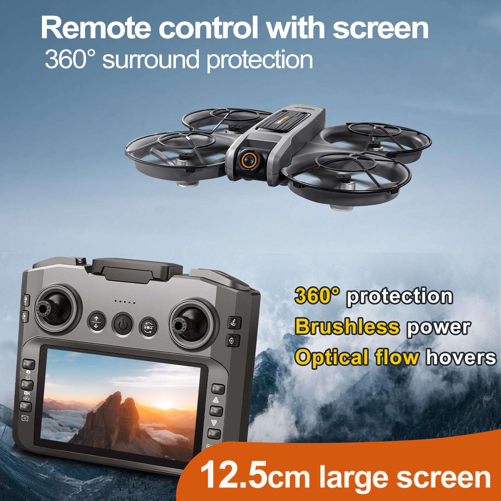 S156 8K Dual Camera Drone With 5.9 Inch HD Screen Remote Controller Brushless Motor Long Battery Life Foldable FPV Quadcopter For Aerial Photography Beginners 6
