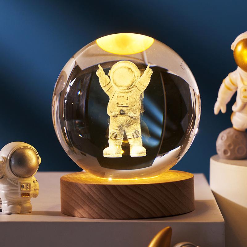 Luminous Starry Sky And Planets Moon Moon Crystal Ball Small Night Lamp Projection Ambience Light Creative Gift New Strange Gift 17