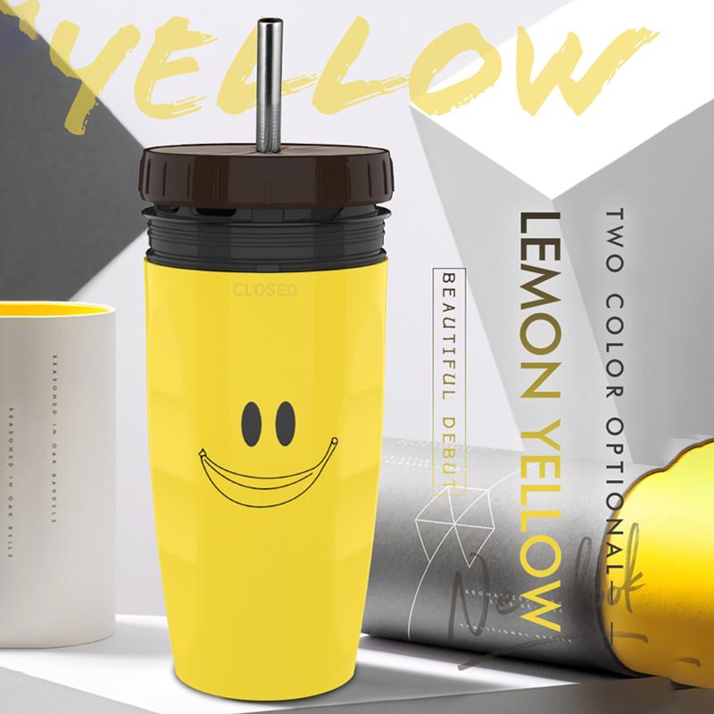 No Cover Twist Cup Travel Portable Cup Double Insulation Tumbler Straw Sippy Water Bottles Portable For Children Adults 3