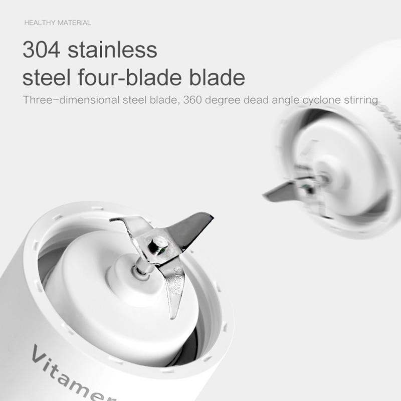 350ml Portable Blender Juicer Electric USB Rechargeable Mixer Smoothie Slushy Cup Juice Blender Bottle USB Charging Kitchen Gadgets 8