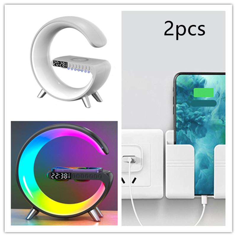 New Intelligent G Shaped LED Lamp Bluetooth Speake Wireless Charger Atmosphere Lamp App Control For Bedroom Home Decor 28
