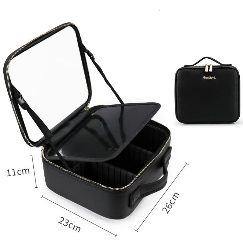 Smart LED Cosmetic Case With Mirror Cosmetic Bag Large Capacity Fashion Portable Storage Bag Travel Makeup Bags 7