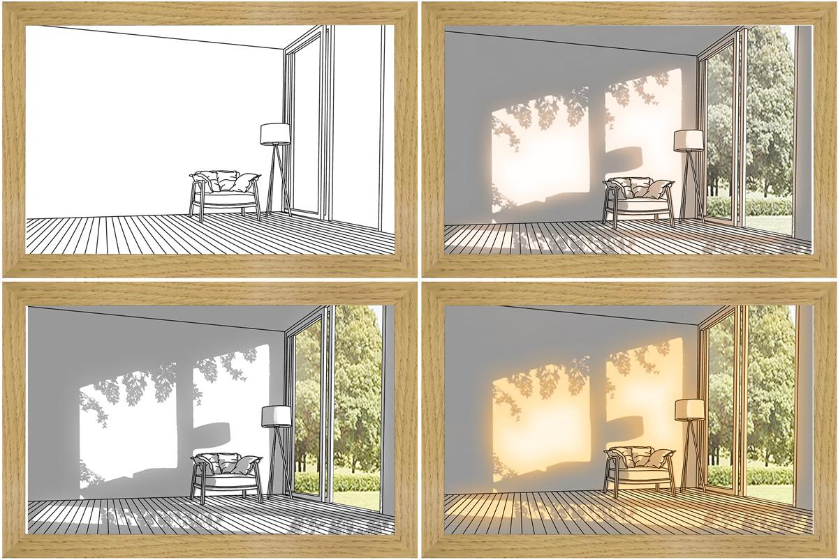 Illuminated Picture LED Decorative Light Painting Bedside Picture Style Creative Modern Simulate Sunshine Drawing Night Light Gift 12