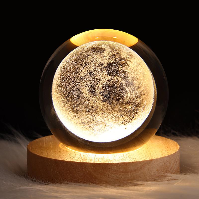 Luminous Starry Sky And Planets Moon Moon Crystal Ball Small Night Lamp Projection Ambience Light Creative Gift New Strange Gift 7