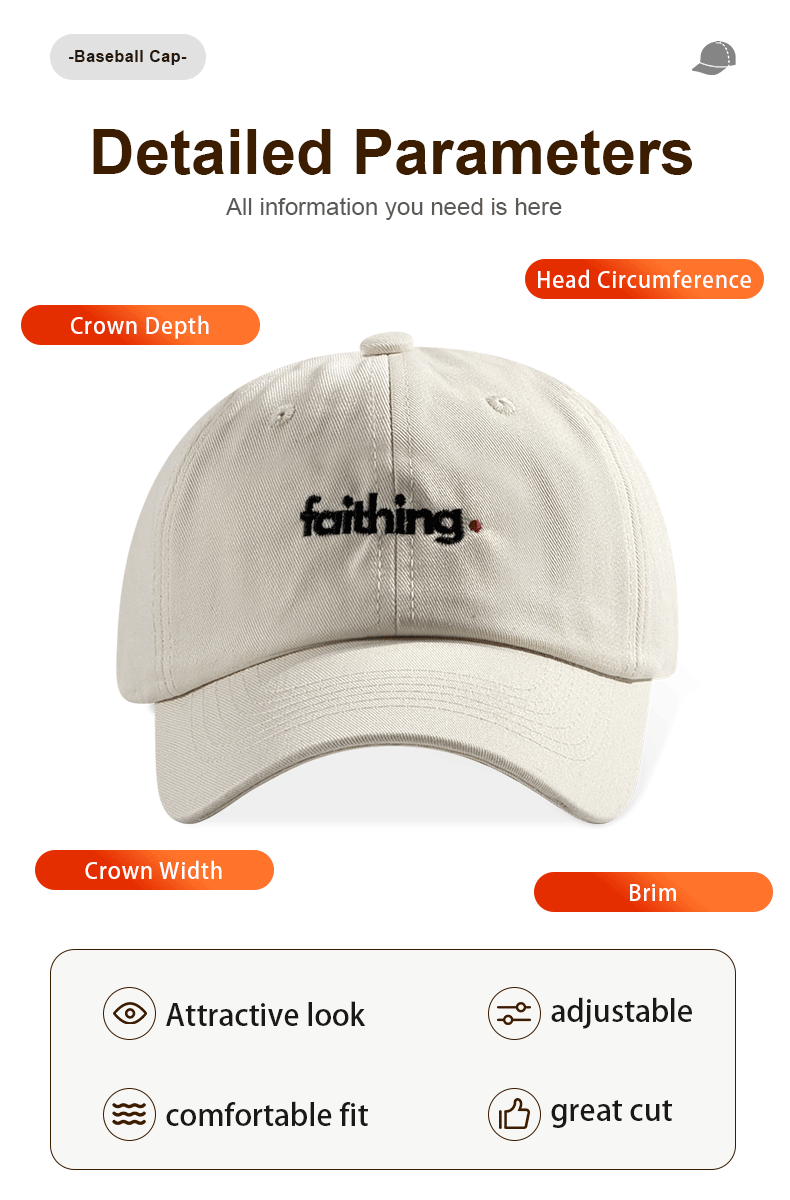 Religious Christian Faithing Letter Embroidery Black Vintage Casual Unisex Baseball Cap 17