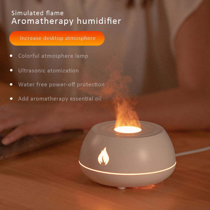 Flame Humidifier Aromatherapy Diffuser 7 Colors Light Home Air Humidifier 130ML USB Room Fragrance Essential Oil Diffuser 4
