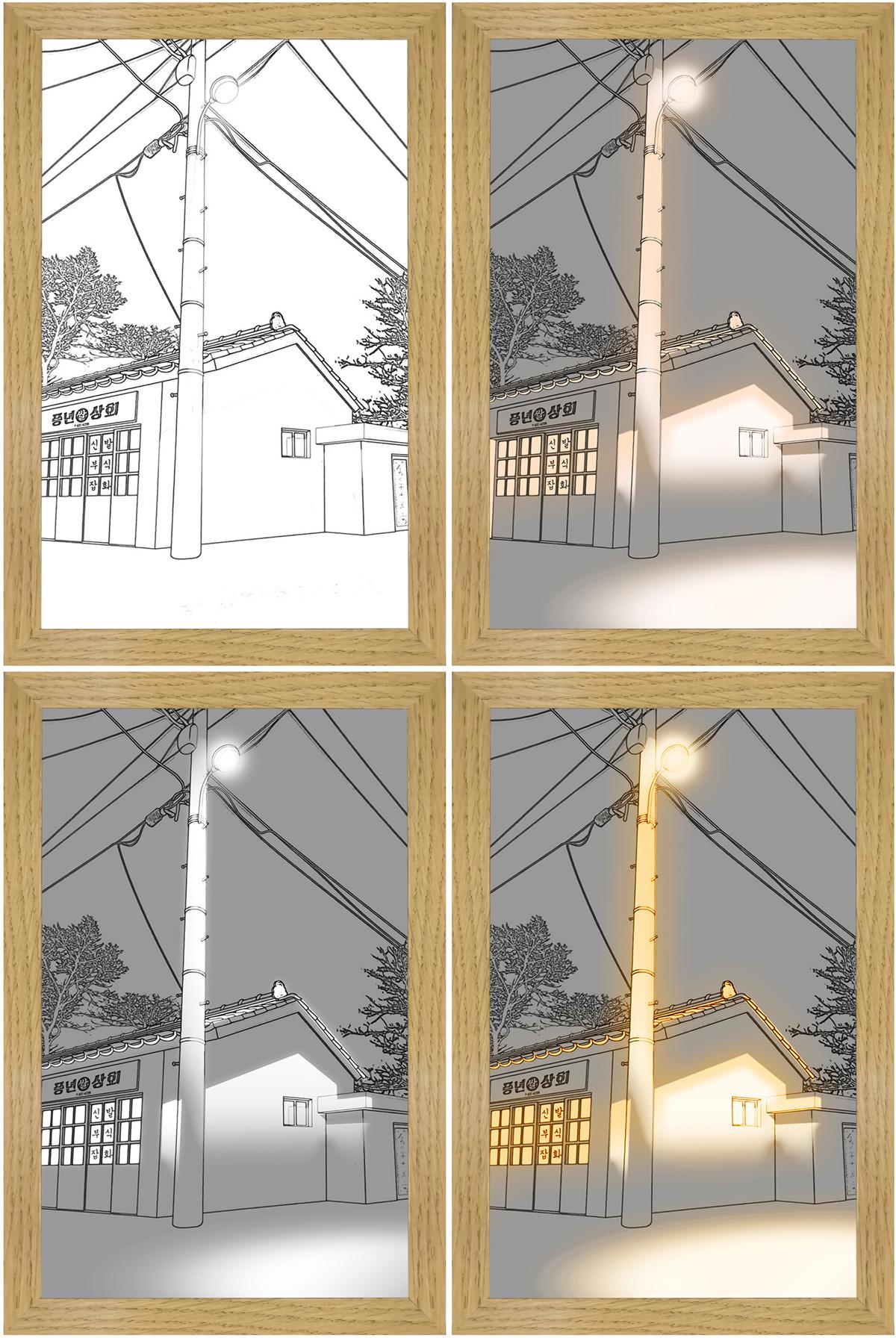 Illuminated Picture LED Decorative Light Painting Bedside Picture Style Creative Modern Simulate Sunshine Drawing Night Light Gift 9