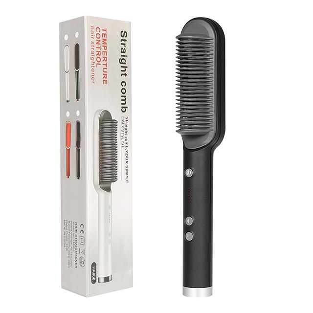 New 2 In 1 Hair Straightener Hot Comb Negative Ion Curling Tong Dual-purpose Electric Hair Brush 12