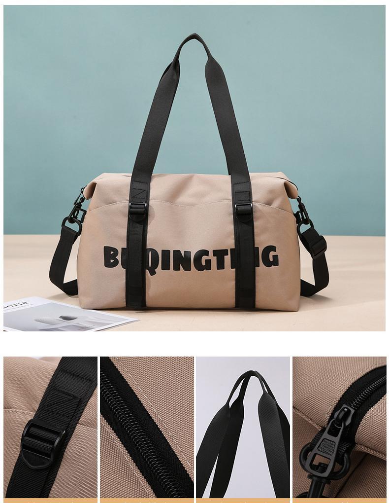 Women's Fashion Letter Print Gym Duffel Bag - Wet & Dry Separation Yoga Fitness Tote, Weekender Overnight Shoulder Bag For Travel 8