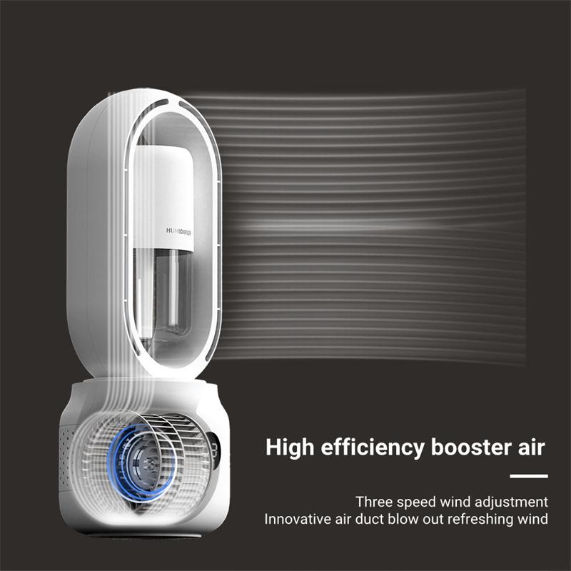 Summer Water Cooled Spray Mist Electric Fan USB Rechargeable Portable Wireless Air Humidifier Bladeless Ventilator Table Fan 4