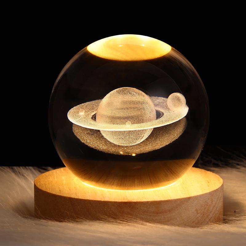 Luminous Starry Sky And Planets Moon Moon Crystal Ball Small Night Lamp Projection Ambience Light Creative Gift New Strange Gift 9