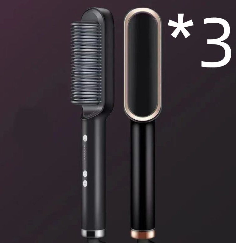 New 2 In 1 Hair Straightener Hot Comb Negative Ion Curling Tong Dual-purpose Electric Hair Brush 24