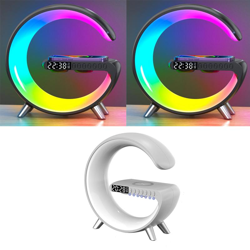 New Intelligent G Shaped LED Lamp Bluetooth Speake Wireless Charger Atmosphere Lamp App Control For Bedroom Home Decor 23