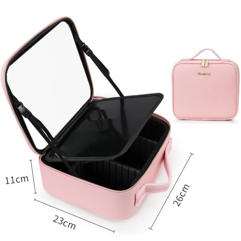 Smart LED Cosmetic Case With Mirror Cosmetic Bag Large Capacity Fashion Portable Storage Bag Travel Makeup Bags 9