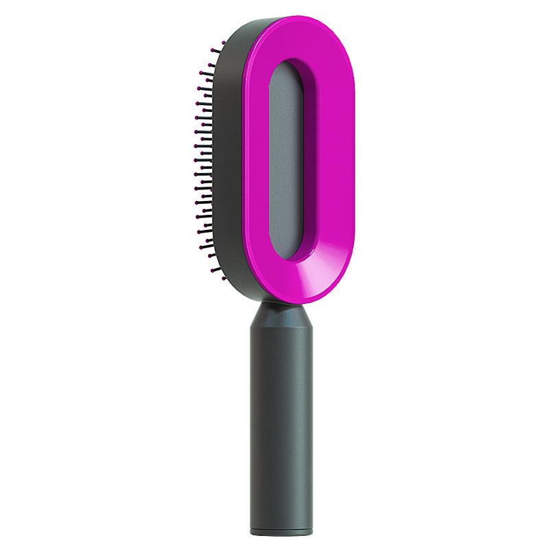 Self Cleaning Hair Brush For Women One-key Cleaning Hair Loss Airbag Massage Scalp Comb Anti-Static Hairbrush 11