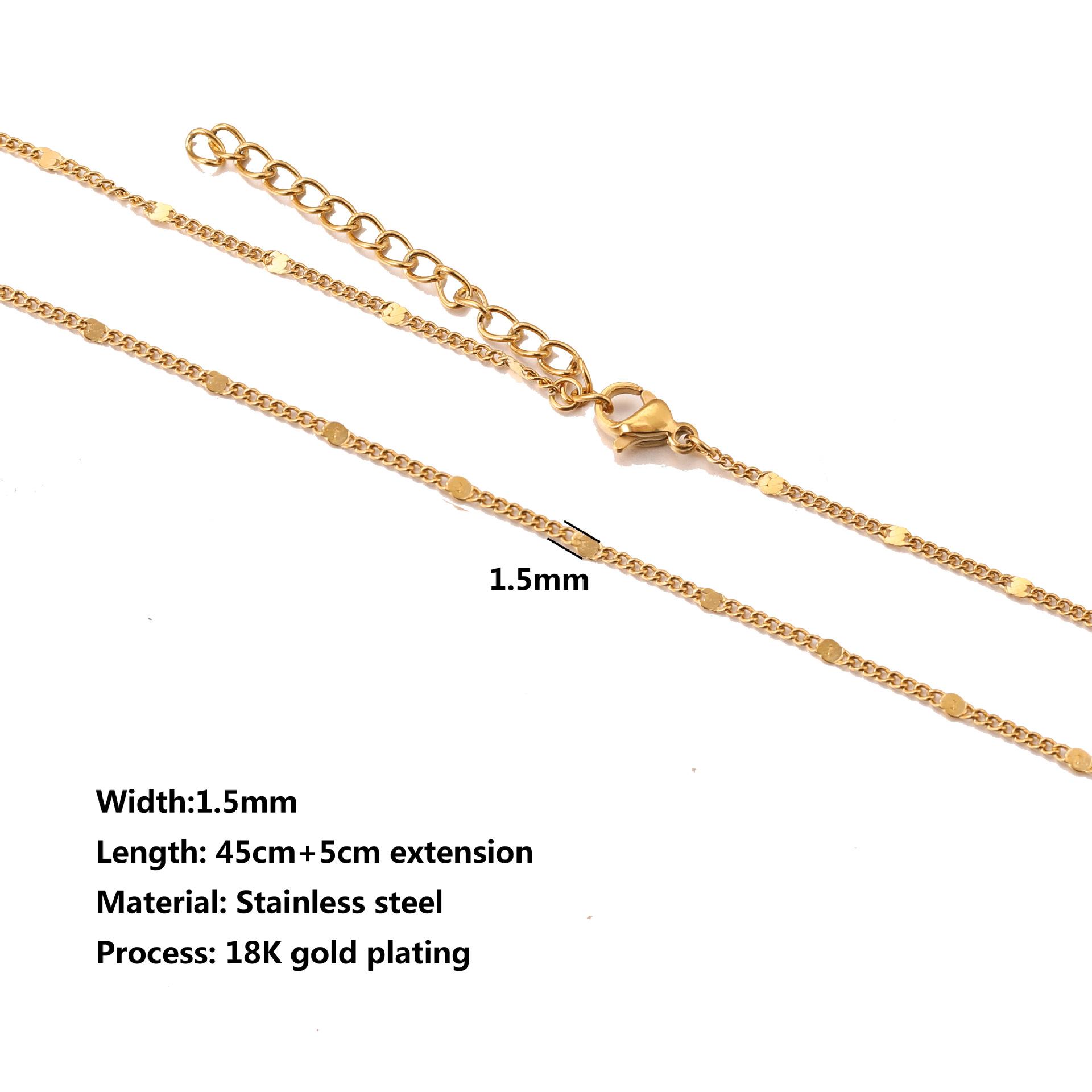 Stainless Steel Water Ripple Chain With Chain Collarbone Chain 16