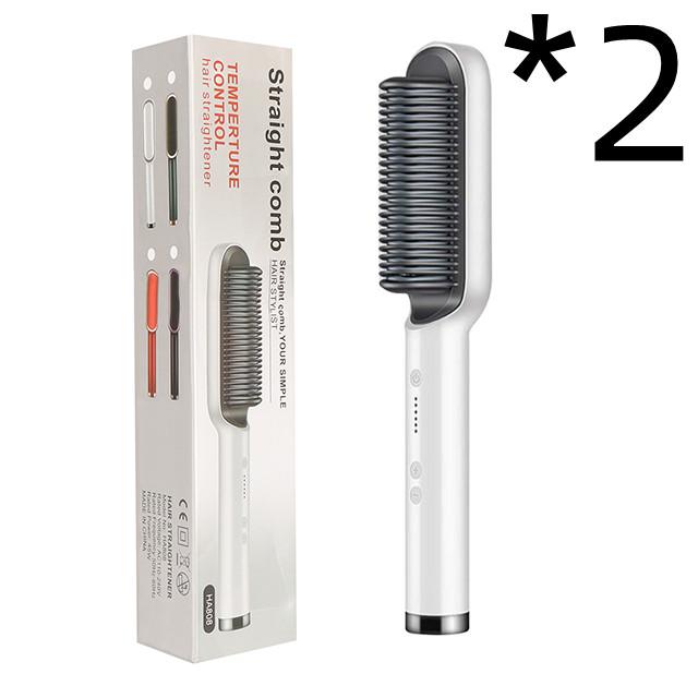 New 2 In 1 Hair Straightener Hot Comb Negative Ion Curling Tong Dual-purpose Electric Hair Brush 38