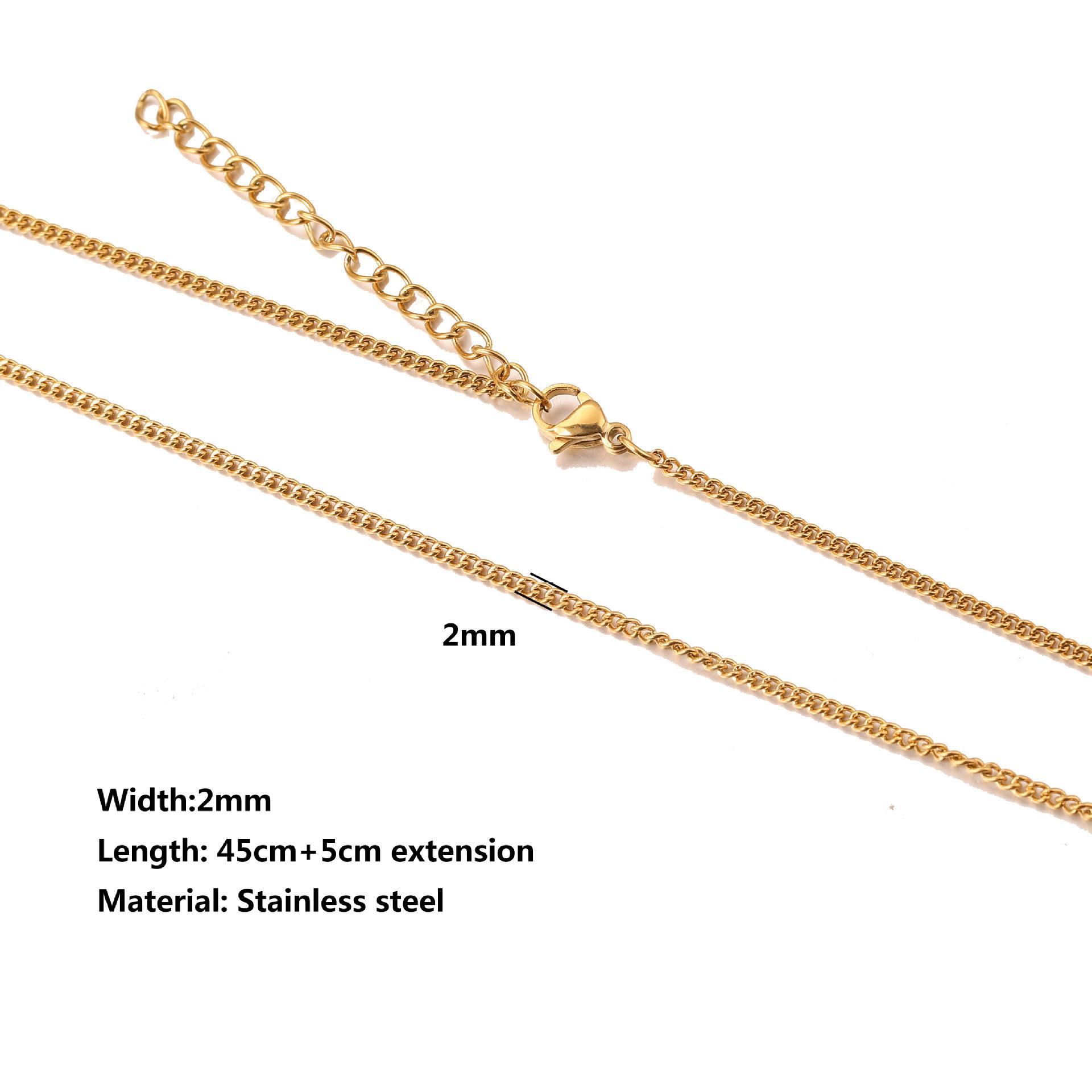 Stainless Steel Water Ripple Chain With Chain Collarbone Chain 18
