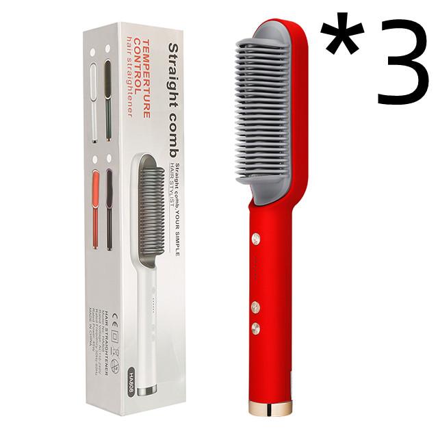 New 2 In 1 Hair Straightener Hot Comb Negative Ion Curling Tong Dual-purpose Electric Hair Brush 33