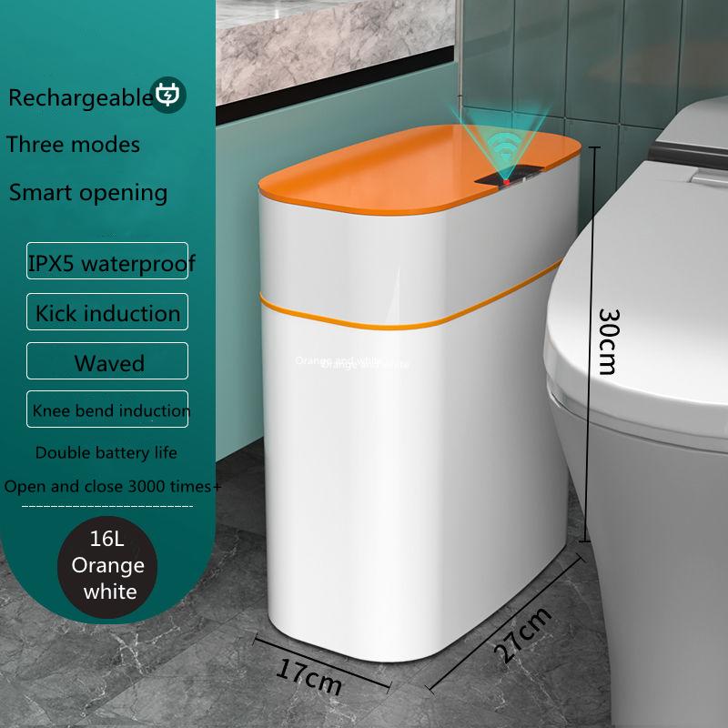 Smart Trash Can With Lid For Bedroom And Living Room Kitchen Storage Box Trash Can Induction Small Car Box Automatic Smart Dustbin Smart Trash Bin 11