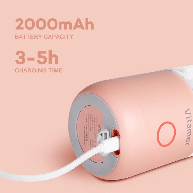 350ml Portable Blender Juicer Electric USB Rechargeable Mixer Smoothie Slushy Cup Juice Blender Bottle USB Charging Kitchen Gadgets 7