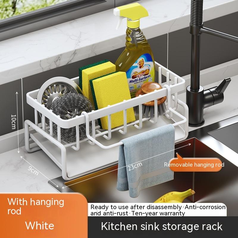Rag Rack Kitchen Shelf Sink Drainage Basket Sub-table Multi-functional 11